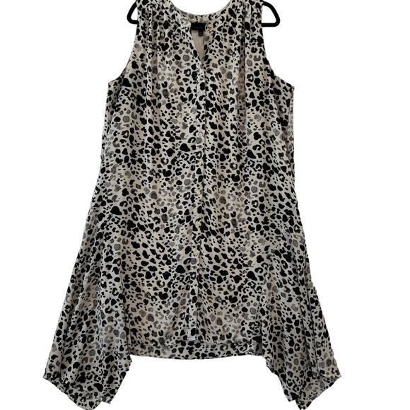 Lane Bryant Leopard Print Sleeveless Flowy Button Front Shirt Dress Sz 18 20 - Picture 1 of 15
